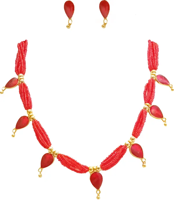 Assamese_Traditional_Red_Colour_Golpata_Jewellery_Set_For_Women_&_Girl
